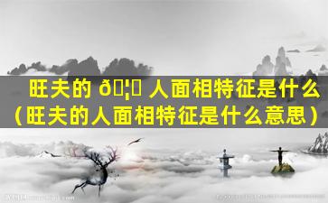 旺夫的 🦋 人面相特征是什么（旺夫的人面相特征是什么意思）